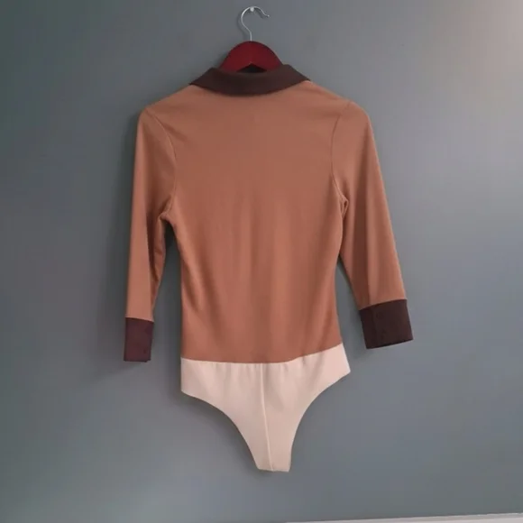 S'edge Tan and Brown Women's Bodysuit - Picture 4 of 5